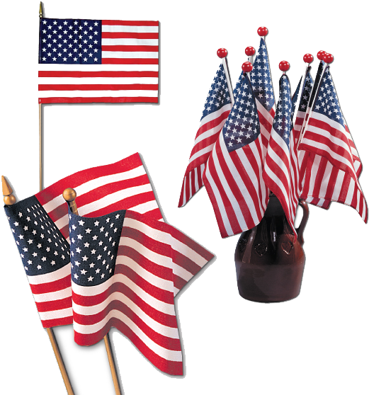 United States Flags - 4 X 6" Us Hand-held Stick Flag, Pack Of 12 (570x570)