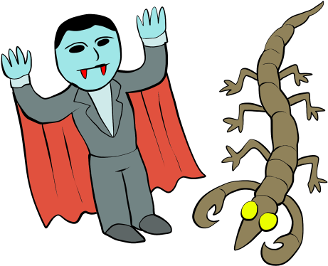 Dracula And His Weird Bugs - Cartoon (500x421)