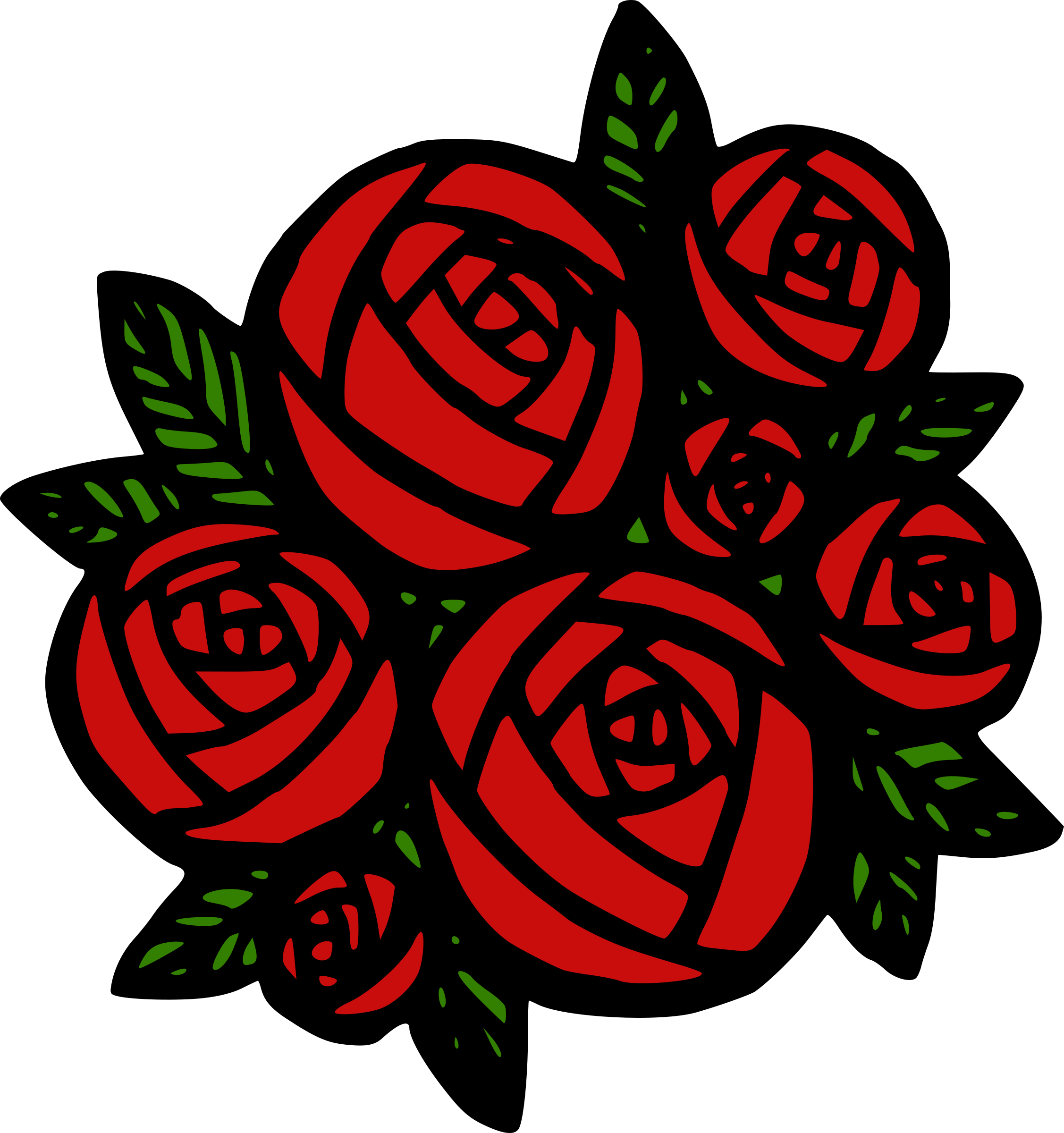 Red Rose Clipart - Bunch Of Roses Clipart (2254x2400)