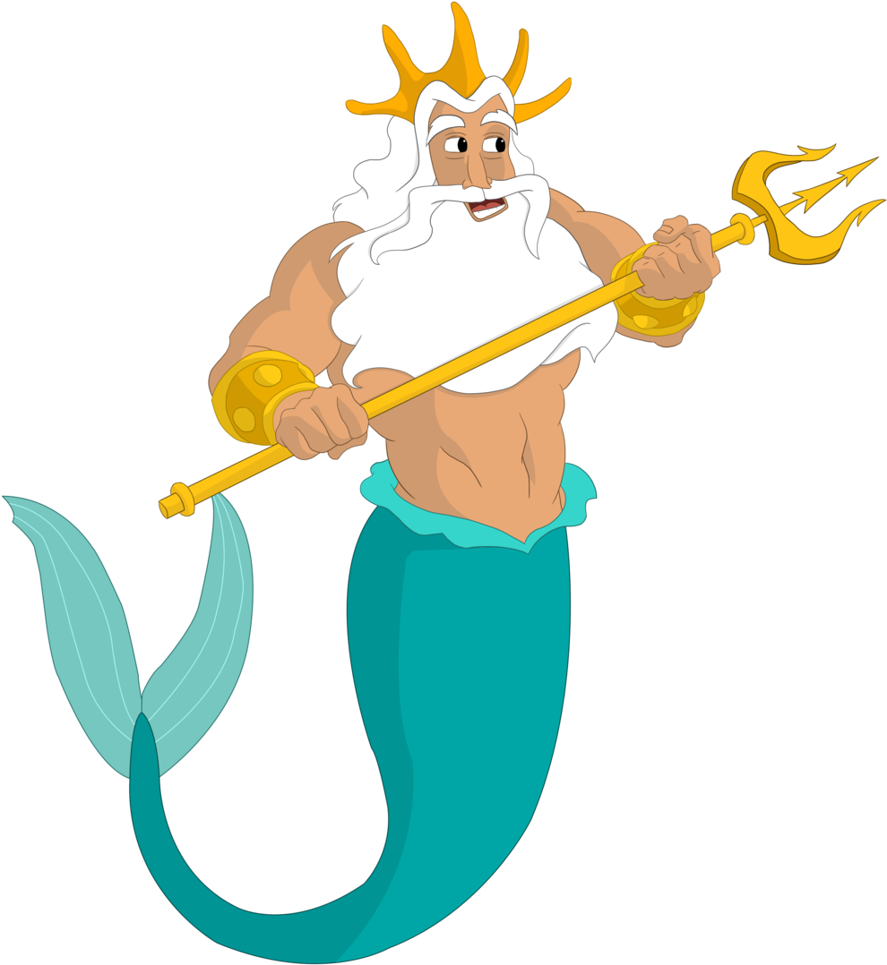 King Triton By Aportol On Deviantart - Little Mermaid King Triton Png (1024x1099)