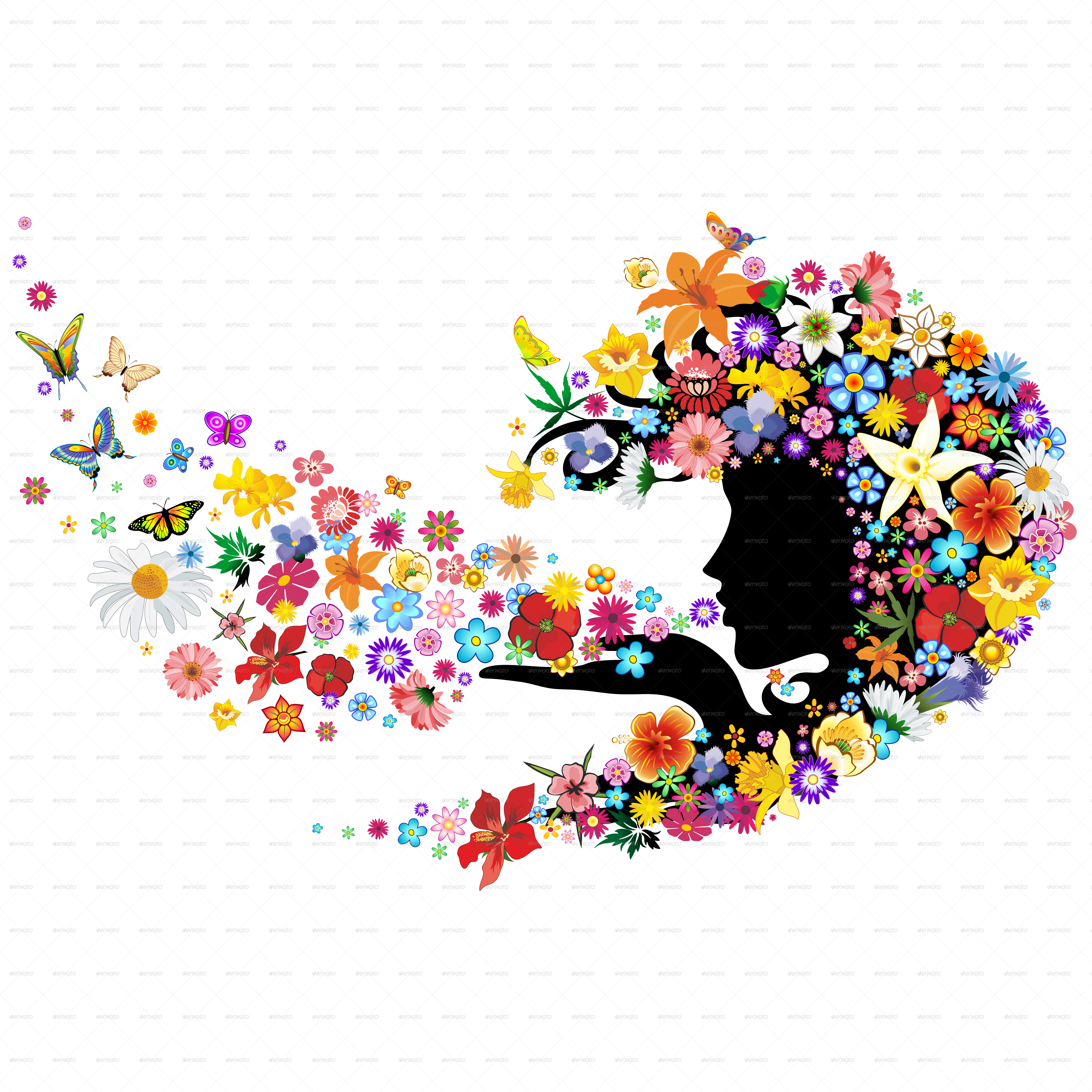 Mother Nature Breath Floral Portrait-png5000 Mother - Mother Nature Logo Png (5000x5000)