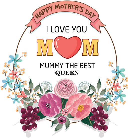 Mother Day Flowers Decoration Label Badge, Mothers - Floral Design (640x640)