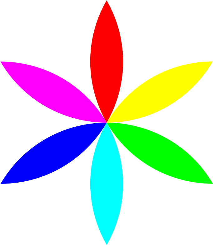 6 Football Petal Flower Clipart - Flower Clip Art Colorful (900x900)