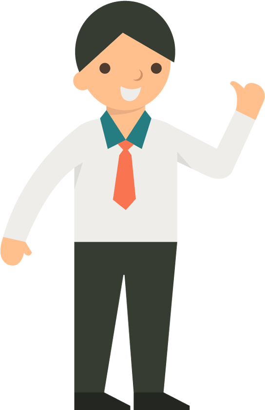 Smiling Cartoon Businessman Giving The Thumbs Up - Cartoon Giving Thumbs Up (550x850)