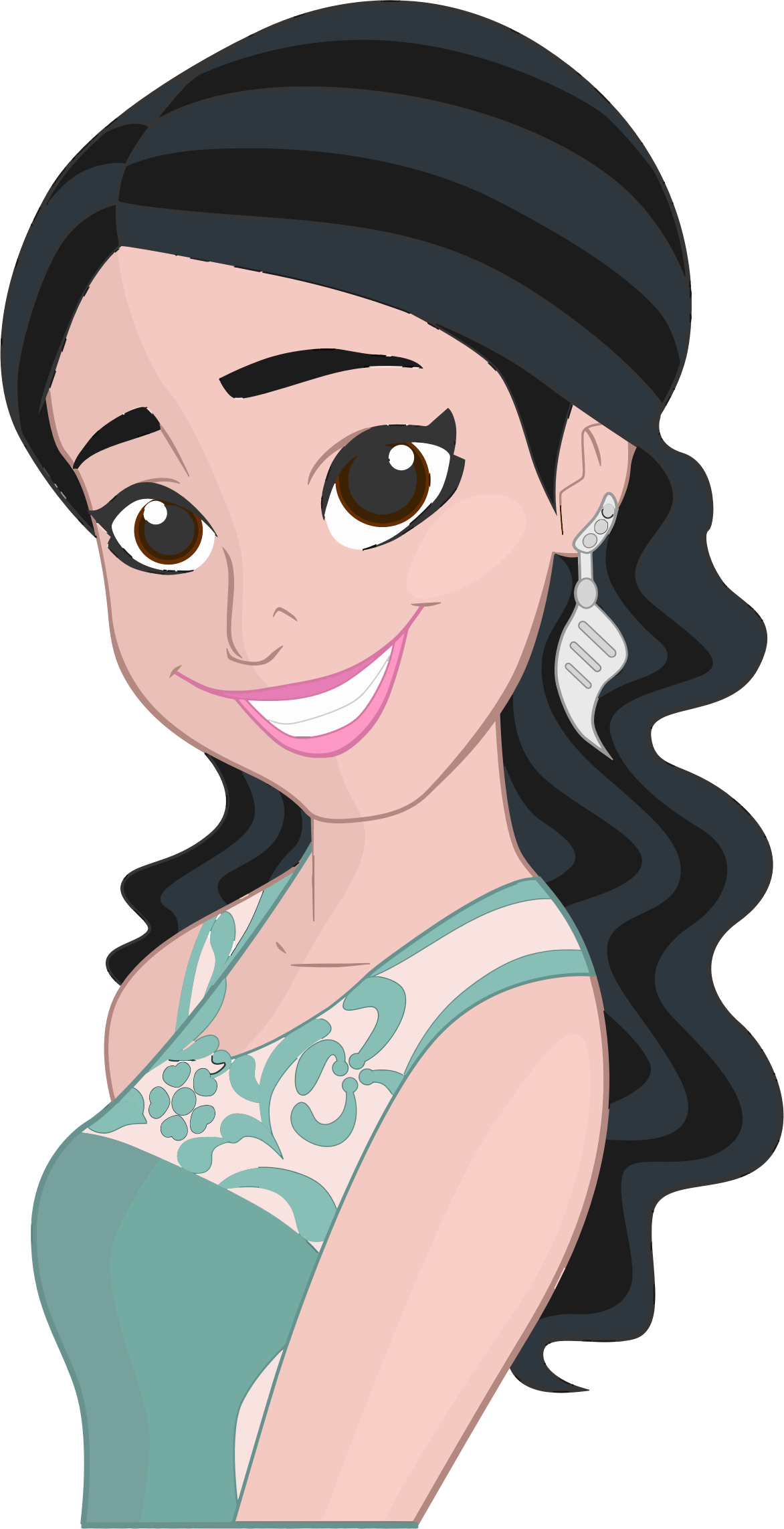 Smiling Person Clip Art - Smiling Girl Clipart (1172x2286)