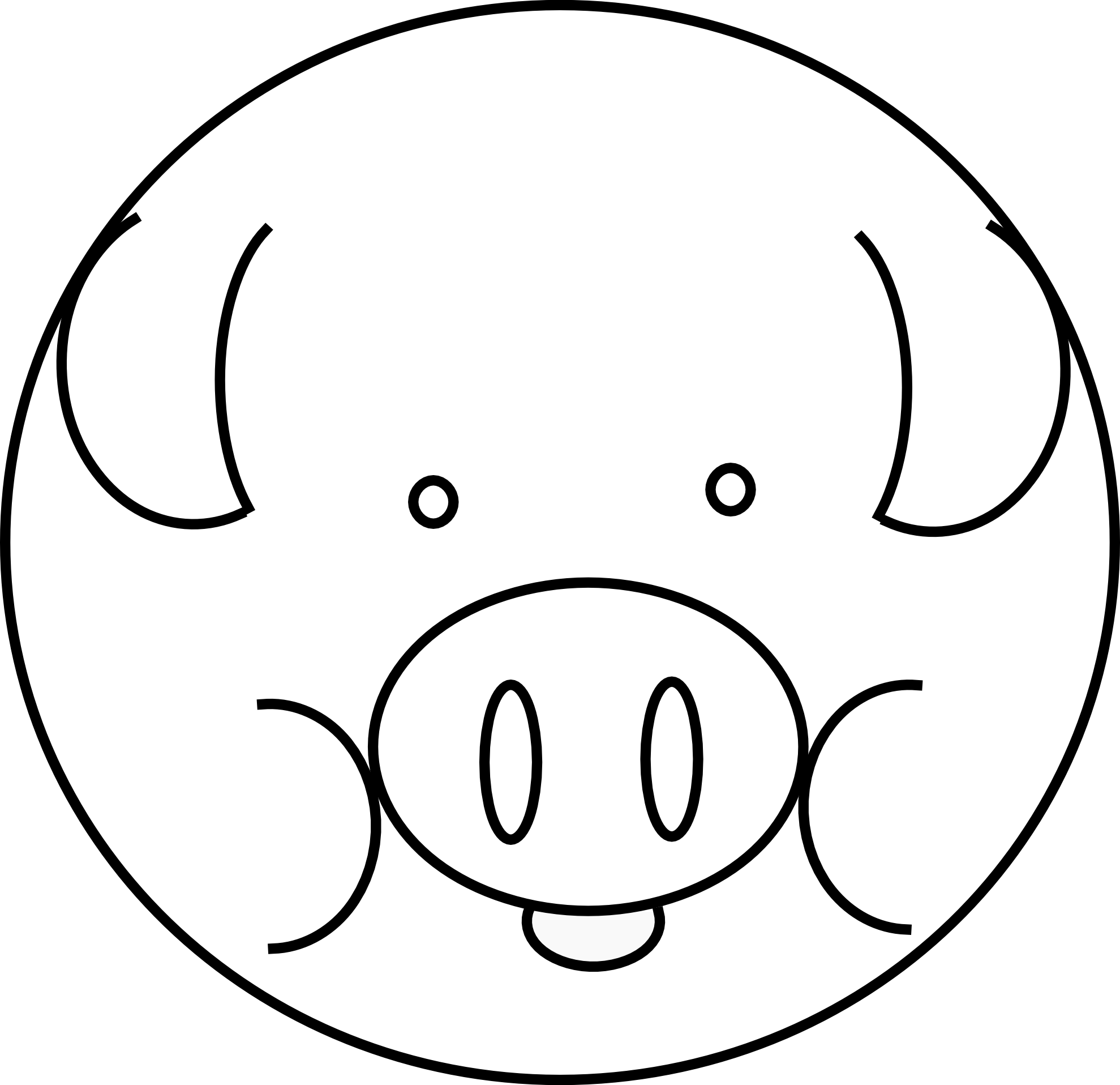 Pig Clip Art Black And White - Pig Icon (1979x1916)