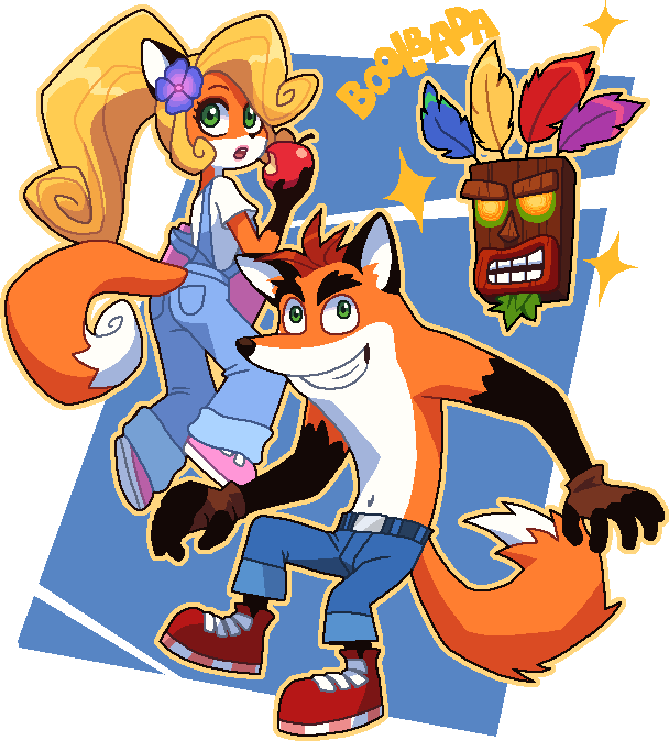 What Does The Mask Say By Kempferzero - Coco Bandicoot And Tails (608x674)