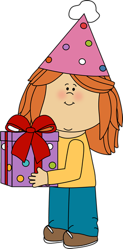 Little Girl Going To Birthday Party Clipart - Birthday Girl Clipart (248x500)