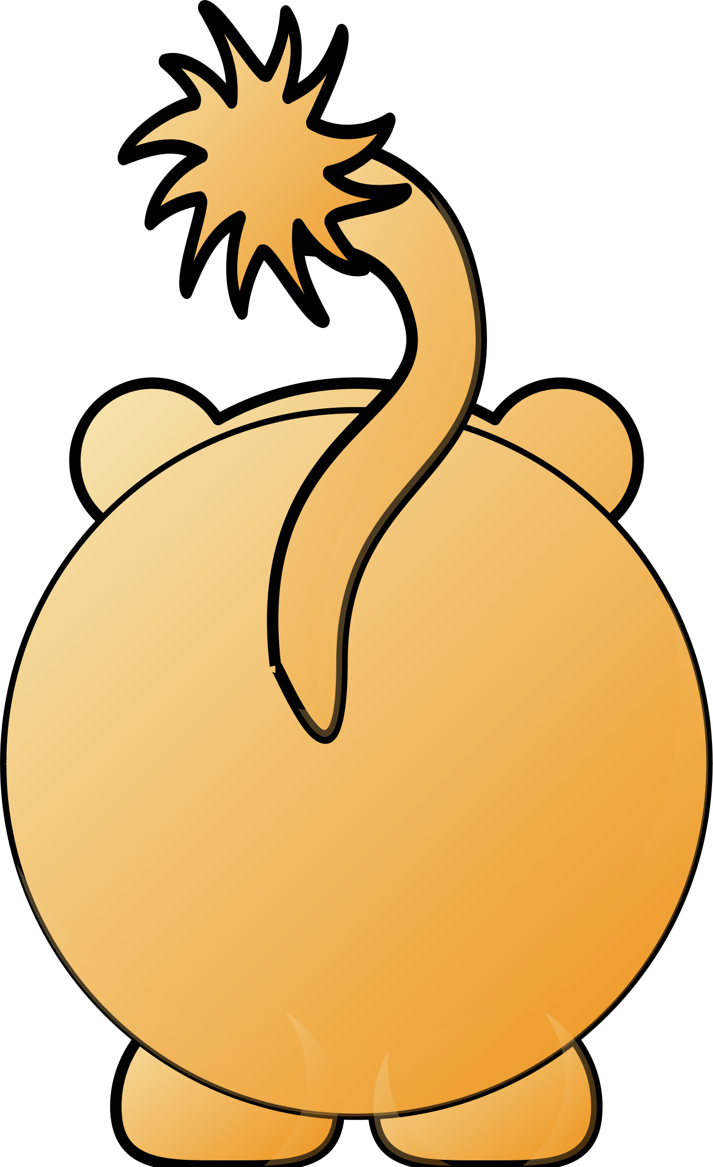 Clipart - Back Of Lion Png Cartoon (1397x2287)