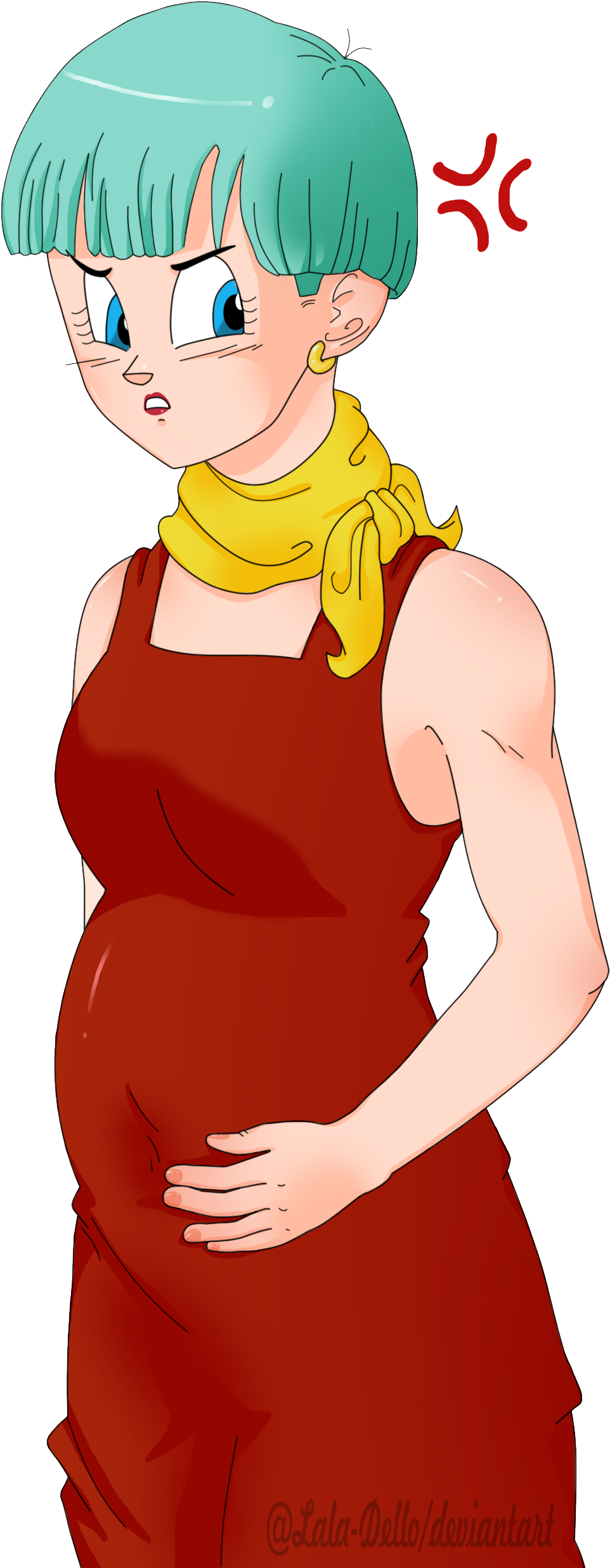 Youre So Pregnant By Lala-dello - Bulma Pregnant With Bulla (1299x2615)