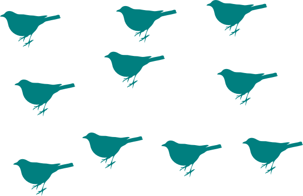 Teal Bird Silhouette Clip Art - Bird Silhouette Clip Art (600x389)