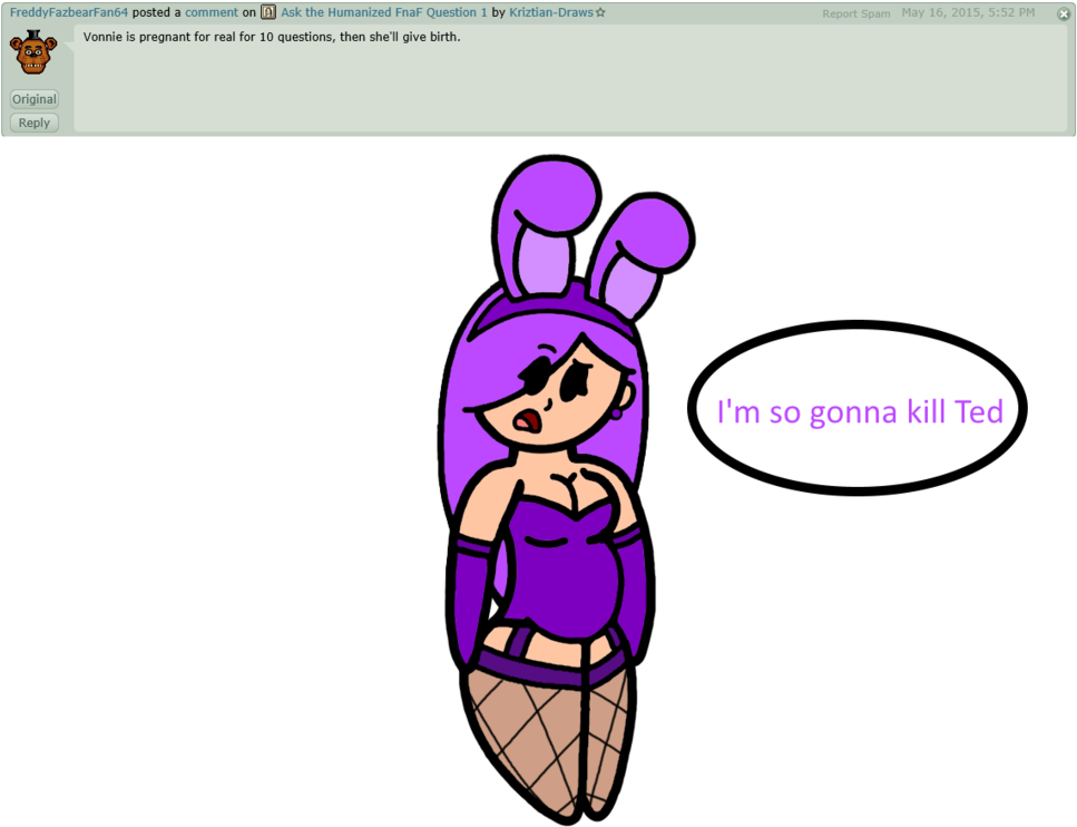 Ask The Humanized Fnaf Crew Question 51 By Kriztian-draws - Fnaf Bonnie Pregnant (1024x778)