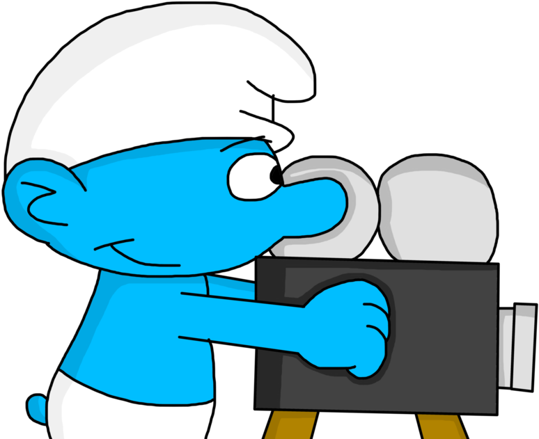 Smurf With A Movie Camera By Marcospower1996 - Smurf Camera (894x894)