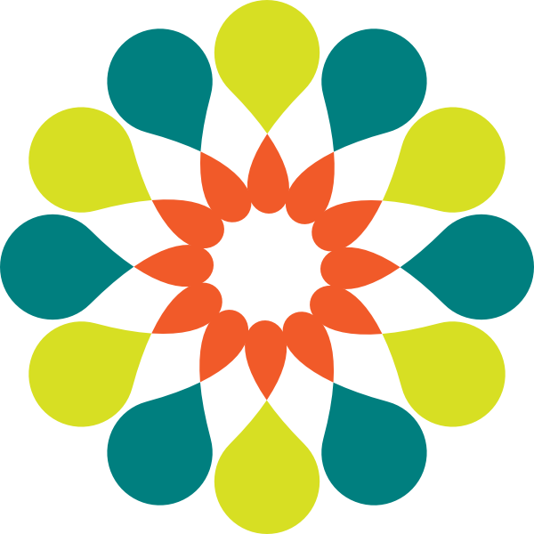 Abstract Clipart Teal Flower - Abstract Clipart (600x600)