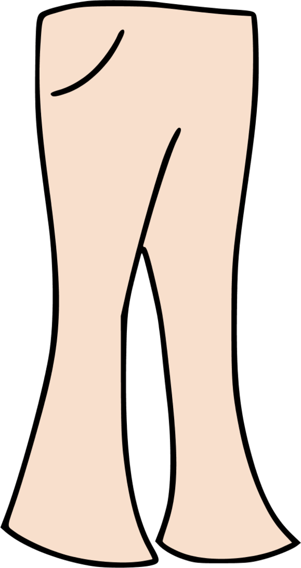 Vector Clip Art - Bell-bottoms (600x1130)