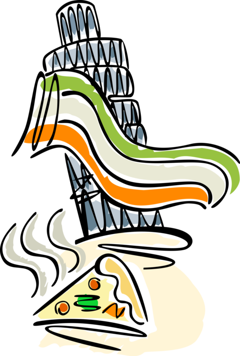 Vector Illustration Of The Leaning Tower Of Pisa, Italy - Vector Illustration Of The Leaning Tower Of Pisa, Italy (472x700)