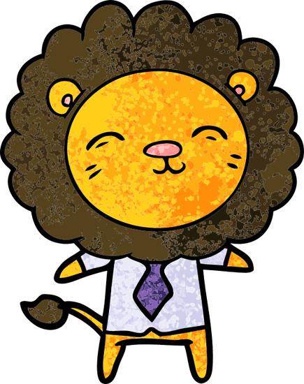 Cartoon Lion In Business Clothes - Leon Corriendo Dibujo (435x550)