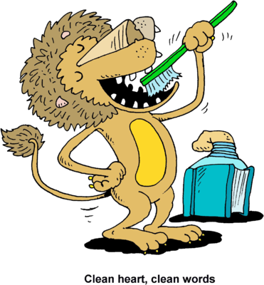 Brush Teeth Image Lion Brushing Teeth Clean Heart Clean - Lion Brushing His Teeth (371x400)