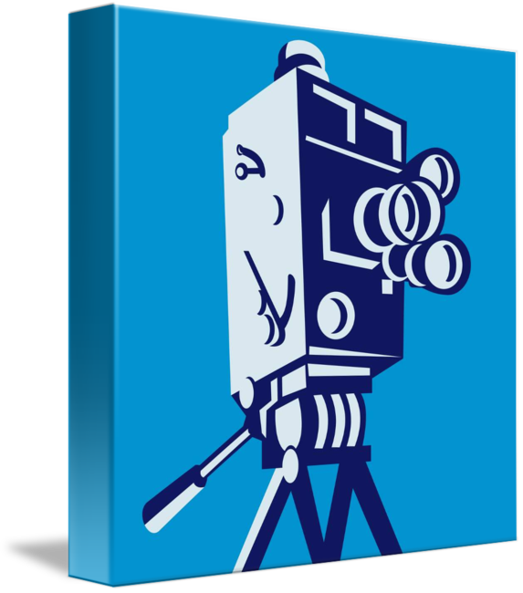 Vintage Movie Film Camera Retro Shower Curtain (573x650)