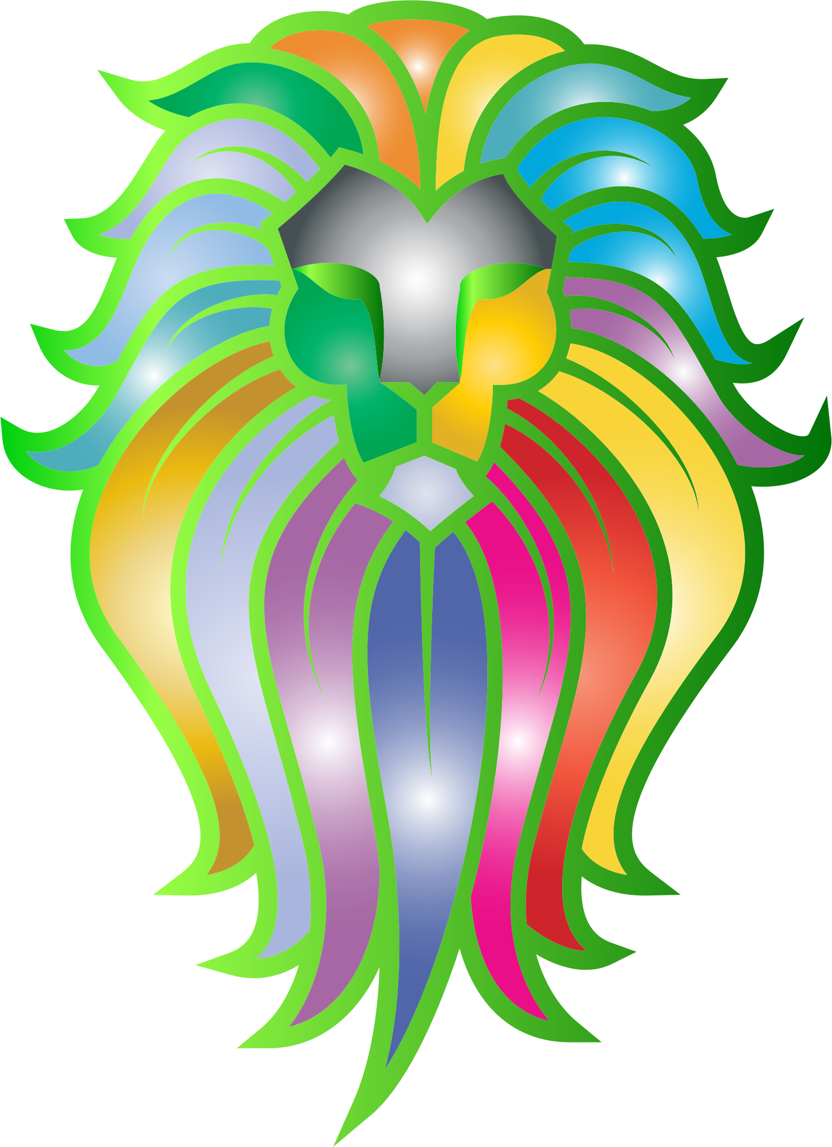 Lion Face Clipart 20, Buy Clip Art - Tattoo Vector No Background (1646x2270)