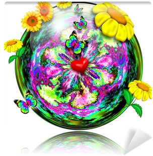 Cuore Della Terra Simbolo-heart Of Earth's Day Globe - Symbol (400x400)