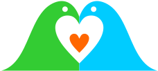 Vector Art Two Love Birds Hearten Logo Download - Two Love Birds Logo (389x346)