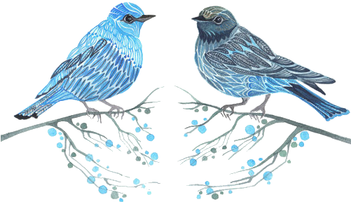 Bird And Blue Image - Blue Flowers Transparent (500x400)