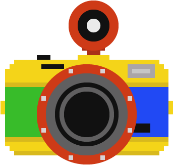 A Collection Of 100 Pixelated Camera Illustrations - Pixelated Canon Camera (360x342)