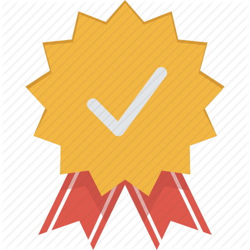 Badge, Certificate, Medal, Quality, Reward Icon - Quality Icon In Yellow (512x512)