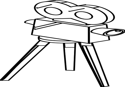 Books Coloring Medium Size Digital Movie Camera Black - Coloring Book (476x333)