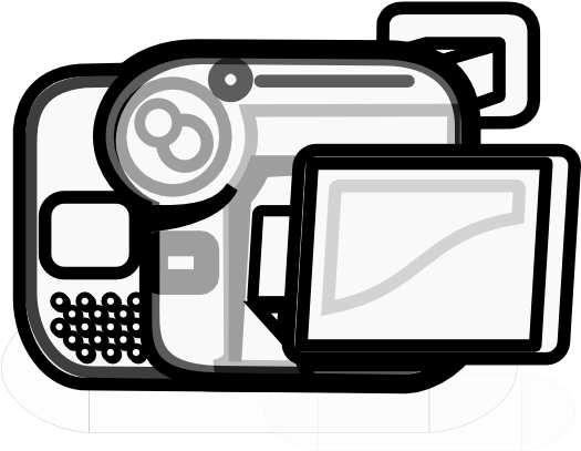 Camera Video Black White Line Art 555px - Camera Video Black White Line Art 555px (555x555)