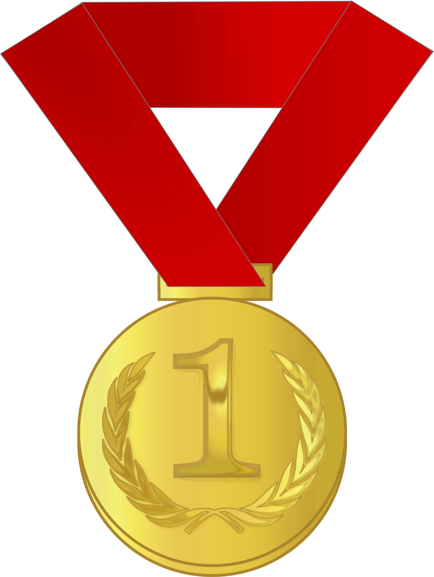 Gold Medal Clipart - Clip Art Gold Medal (1808x2400)