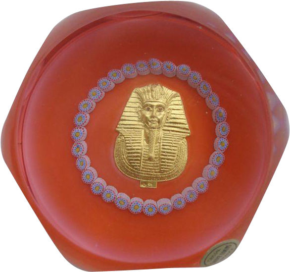 Louis France 1979 King Tut Paperweight Original Box - Handbag (585x585)