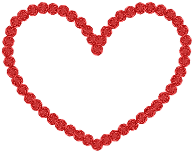 Heart Shape Rose Red Romantic Holiday Love - Heart Shape Png (423x340)
