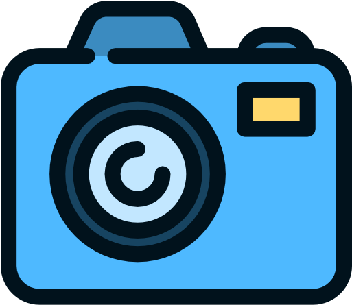 Photograph Free Icon - Dessin D Appareil Photo Bleu (512x512)