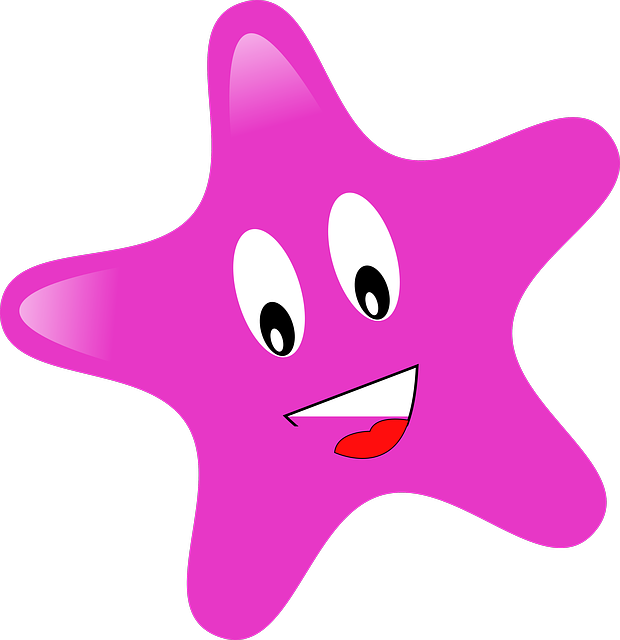 Star, Pink, Colorful, Color, Face, Cheerful, Drawing - Happy Stars Clipart (620x640)