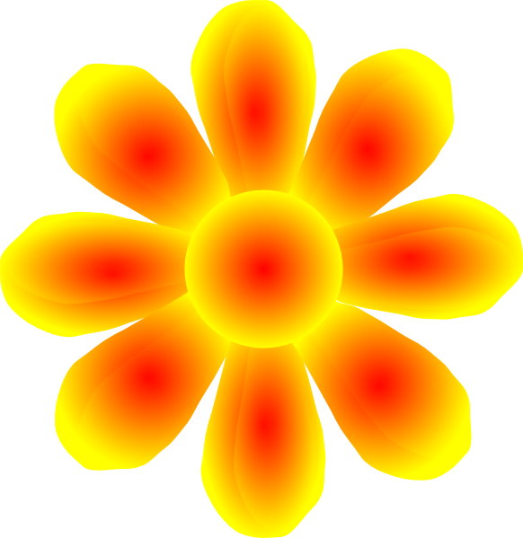 Flower Yellow Clip Art At Clker - Kar Tanesi Etamin Şablonları (582x599)