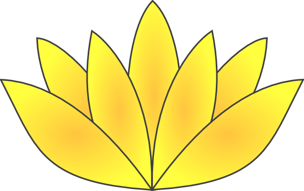 Yellow Clipart Lotus Flower - Lily Pad Flower Clipart (600x378)