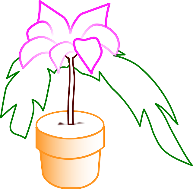 Potted Plant, Flower, Plant - Vektor Pot Bunga Ganja (640x626)
