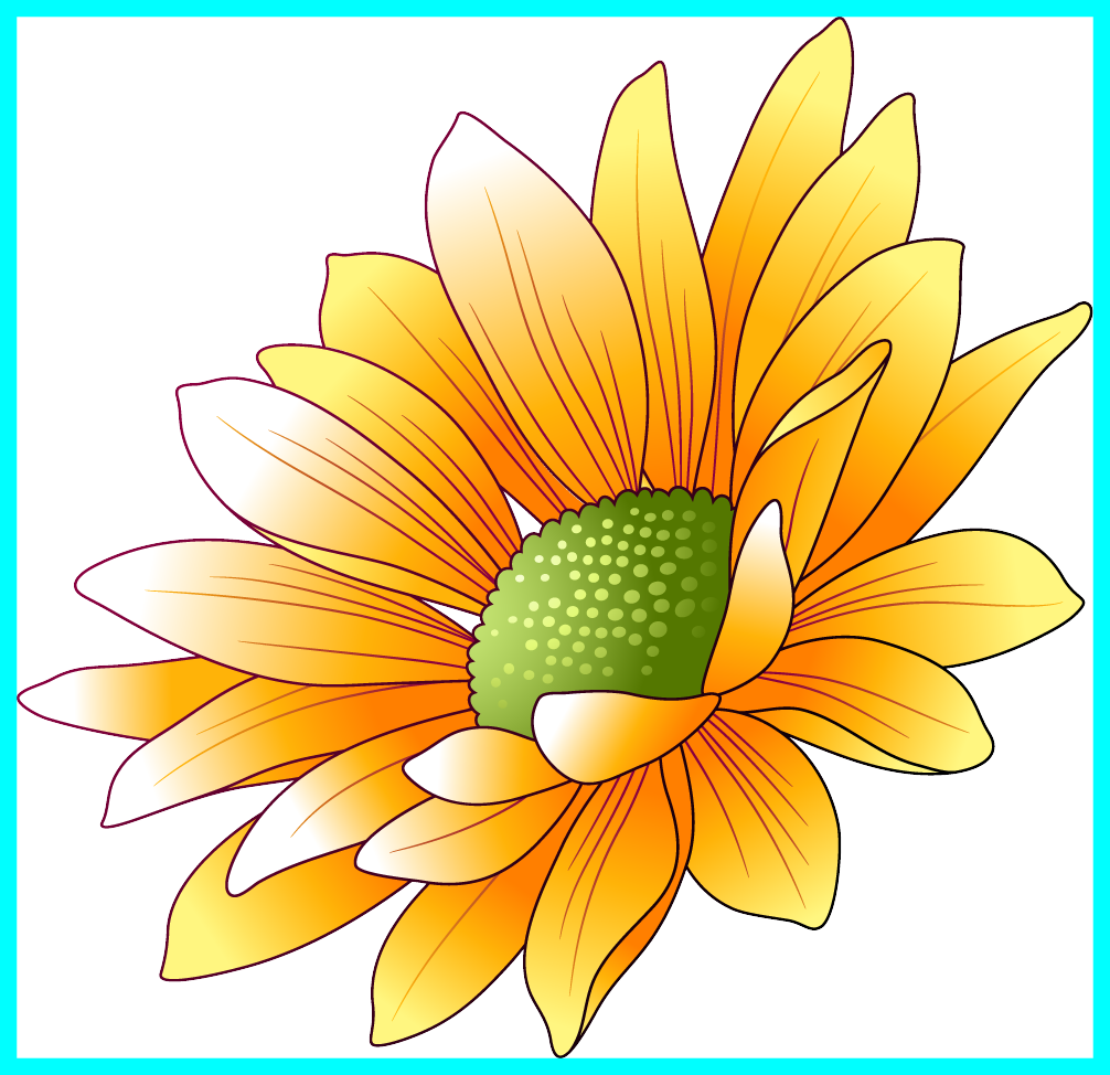 Sun Flower Sunflower Frame Png Unbelievable Art Colorful - Flower (1006x974)