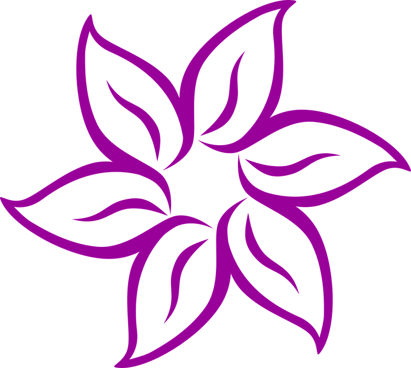 Purple Flower 1 By Webgoddess On Deviantart - Flower Clip Art Black And White (805x720)