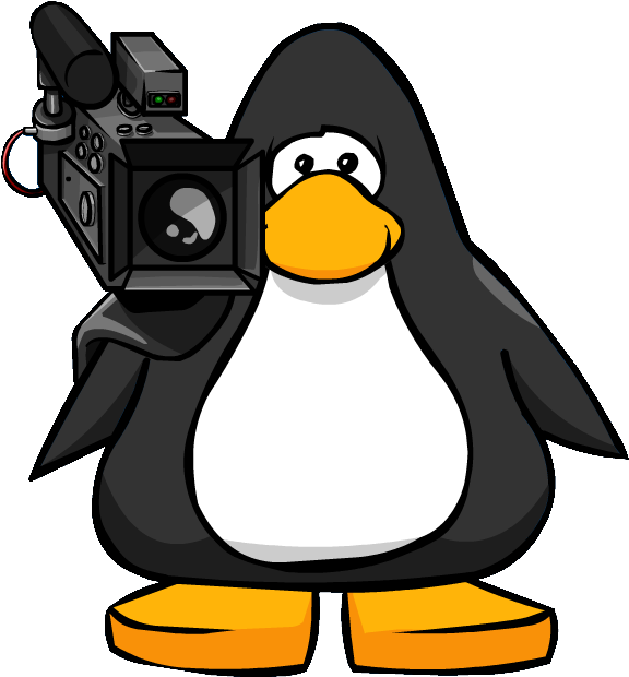 Video Camera On A Player Card - Club Penguin Cop (629x635)