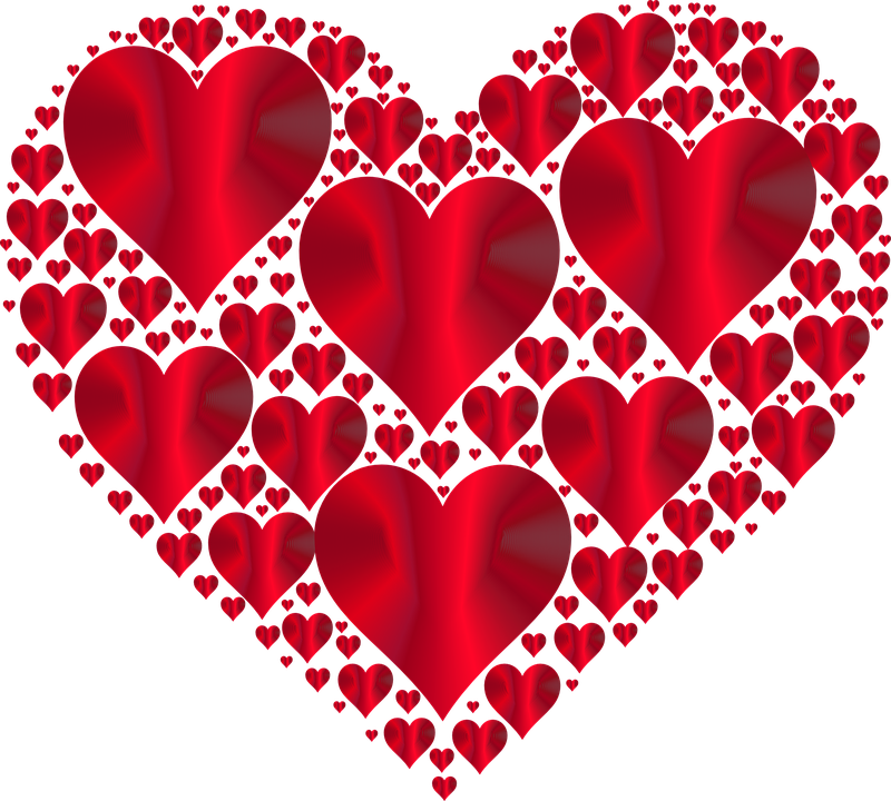 Heart, Hearts 3, Love, Shape, Valentine, Romance - Hearts In Heart - Tote Bags (800x720)