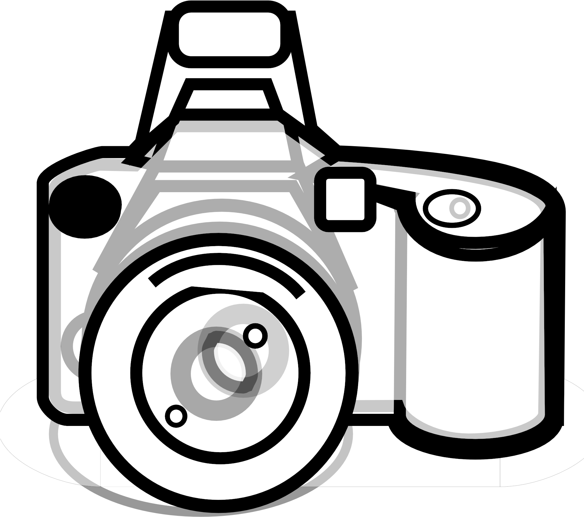 Clipart Of Lens, Photography And Kodak - Black And White Camera Clip Art (1979x1979)