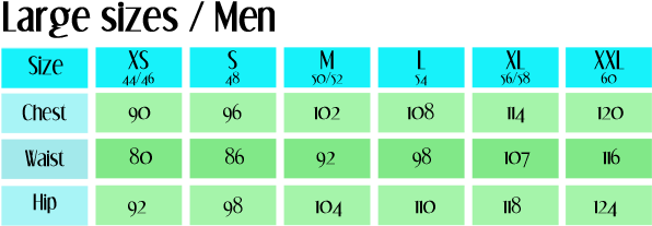 Caution The Sizes In The Unisex-chart Form The Middle - Number (600x214)