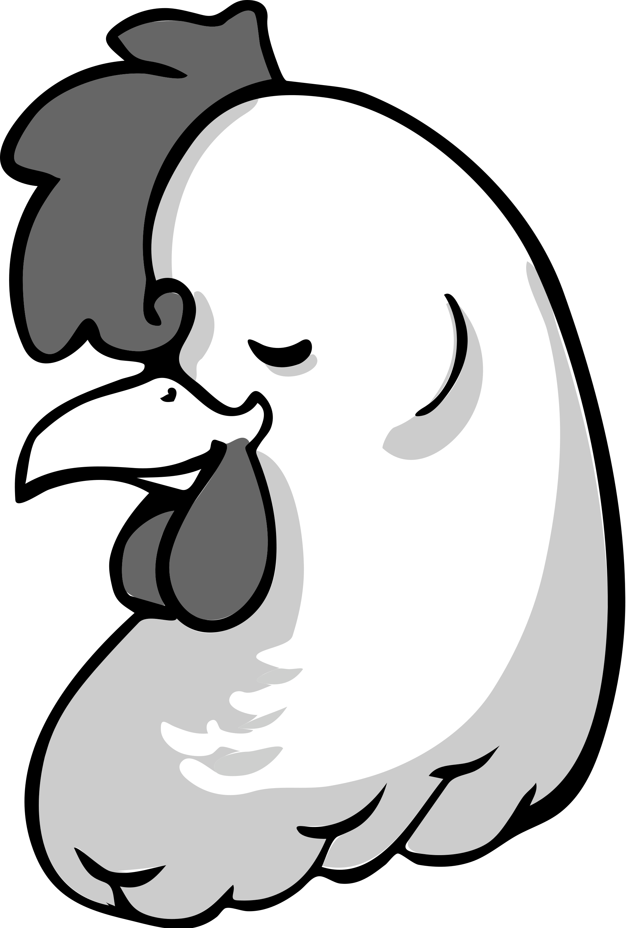 Open - Cartoon Chicken Head Black And White (2000x2966)