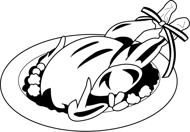 Roast Chicken Images Colouring Pages - Barbecue Chicken (633x442)