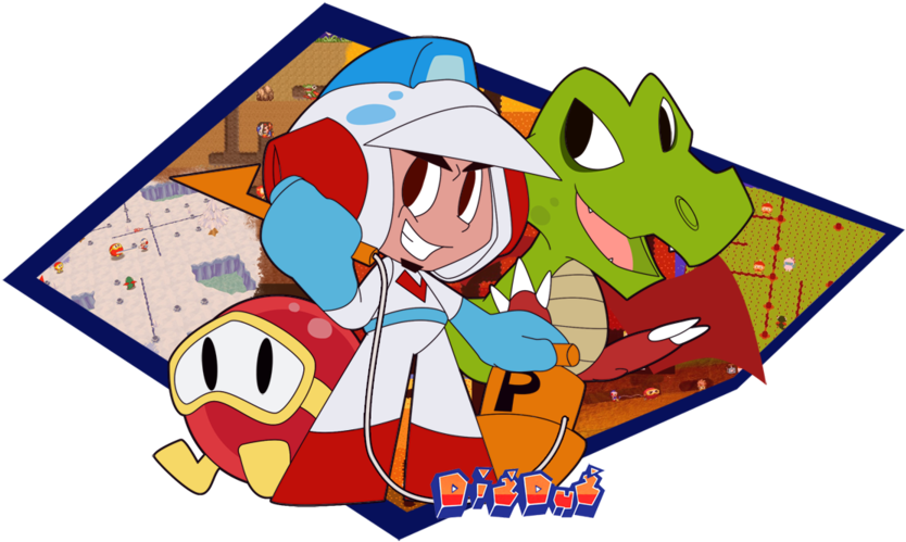Dig Dug By Whatifgirl - Dig Dug Character Art (900x566)