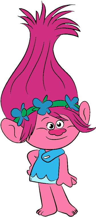 And Clipped By Cartoon Clipart - Poppy Troll Clipart (344x766)