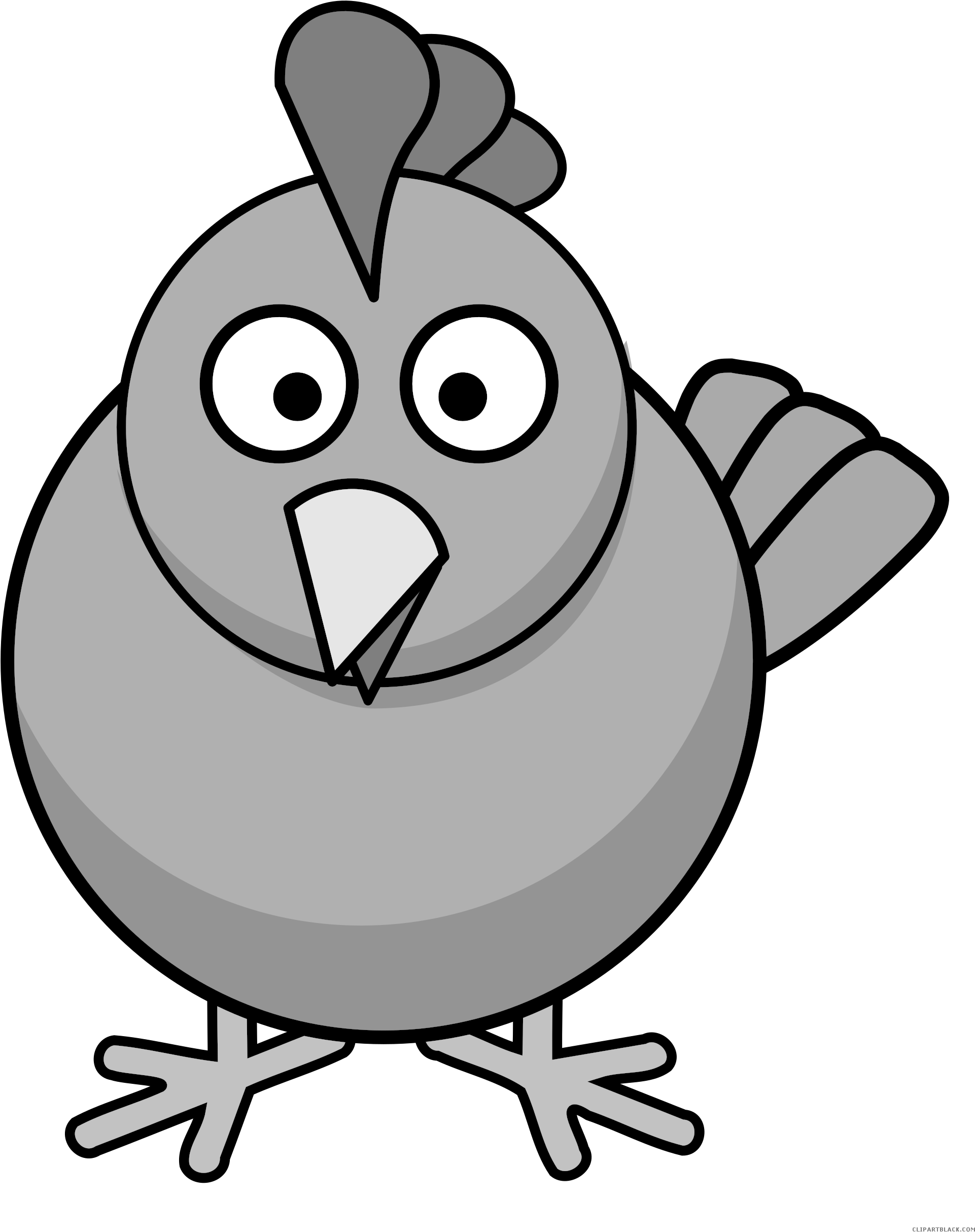 Chicken Animal Free Black White Clipart Images Clipartblack - Cartoon Chicken Shower Curtain (2083x2500)